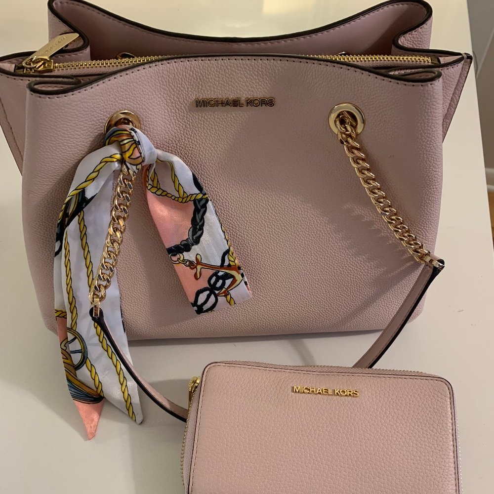 MICHAEL KORS TEAGEN LG LONG DROP SATCHEL BLOSSOM